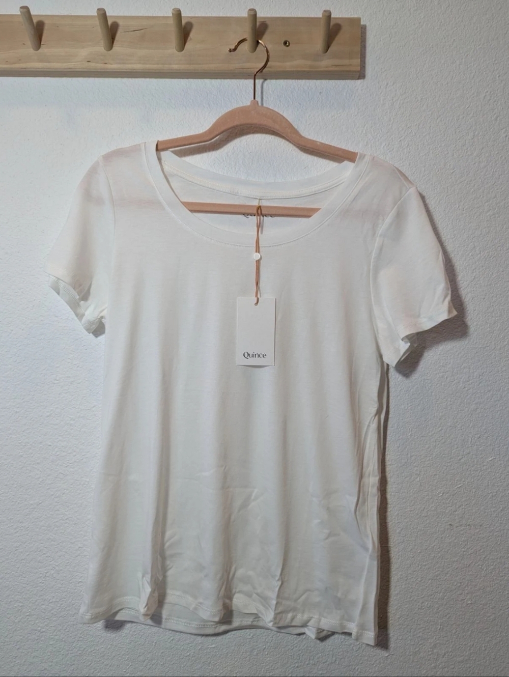 NWT Quince White Short-Sleeve Scoop Modal Tee